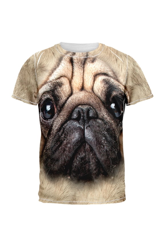 Pug Butt Funny All Over Adult T-Shirt