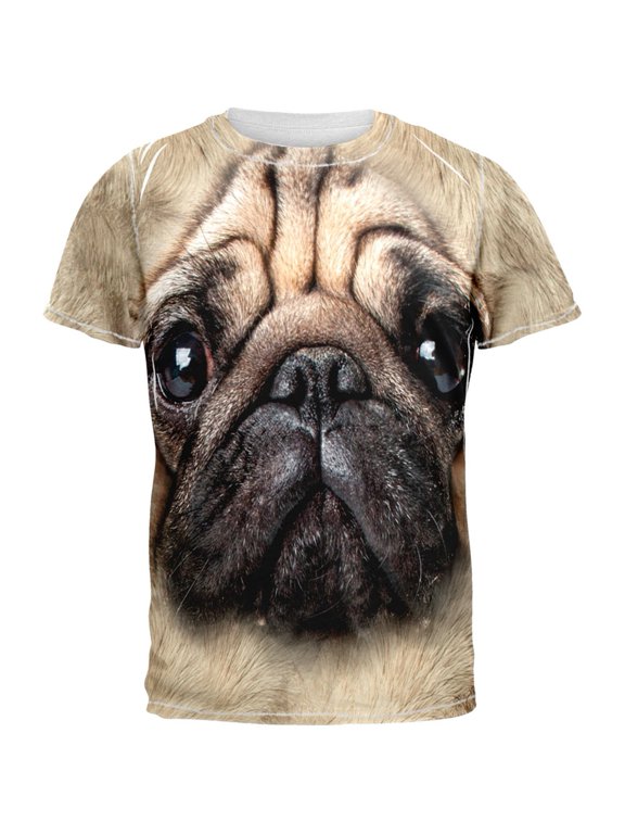 Pug Butt Funny All Over Adult T-Shirt