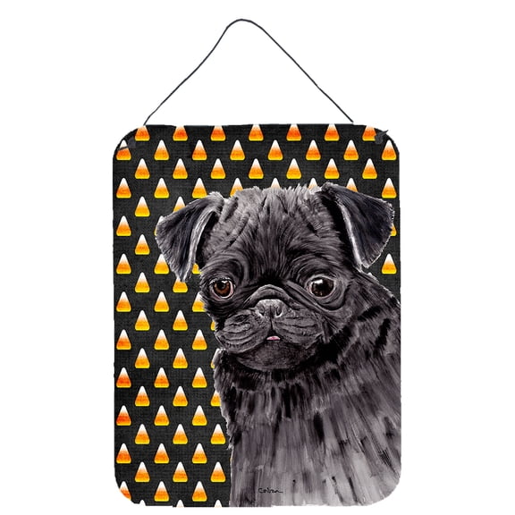 Pug Candy Corn Halloween Portrait Wall or Door Hanging Prints