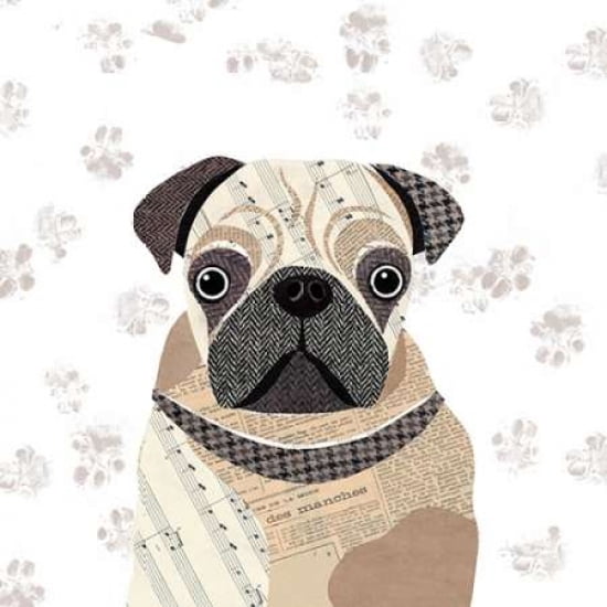 Pug Canvas Art - Simon Hart (24 x 24)