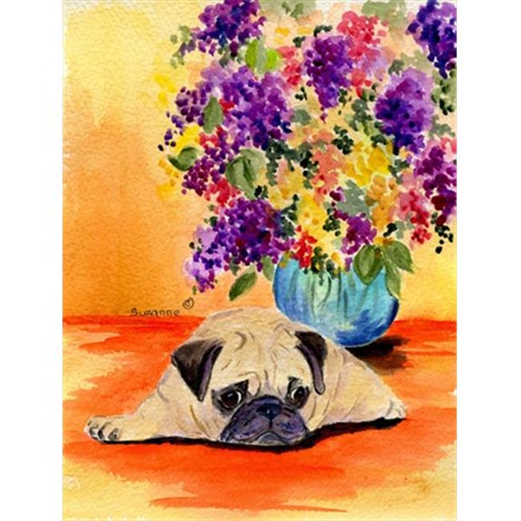 Pug Canvas Flag - House Size- 28 x 40 in.