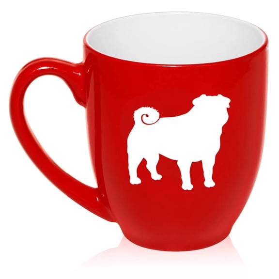 Pug Ceramic Coffee Mug Tea Cup Gift (16oz Red)