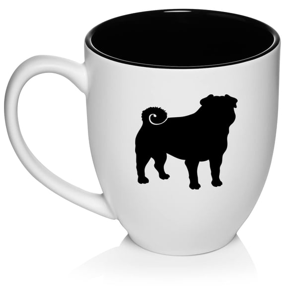 Pug Ceramic Coffee Mug Tea Cup Gift (16oz White)