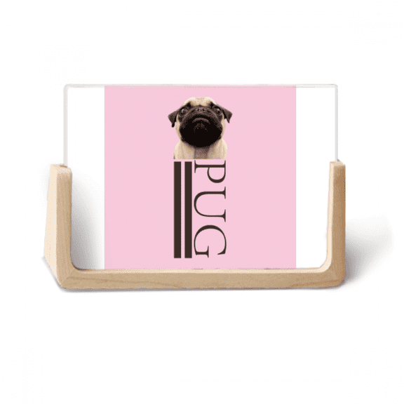 Pug Chin Animal Art Deco Fashion Photo Wooden Photo Frame Tabletop Display