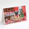 thumbnail image 1 of Pug Christmas Cookies Greeting Cards Pack of 8 7 in x 5 in, 1 of 3