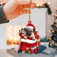 thumbnail image 1 of Pug Christmas Ornament – Holiday Dog Memorial Gift & Xmas Tree Hanging Mica Décor, 1 of 3
