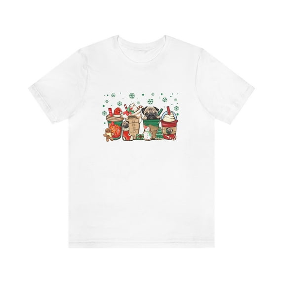 Pug Christmas Shirt, Pug and Coffee Lover Shirt