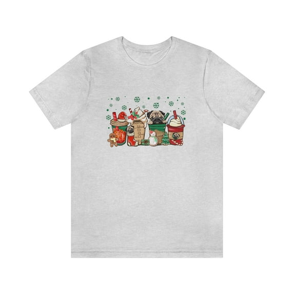 Pug Christmas Shirt, Pug and Coffee Lover Shirt