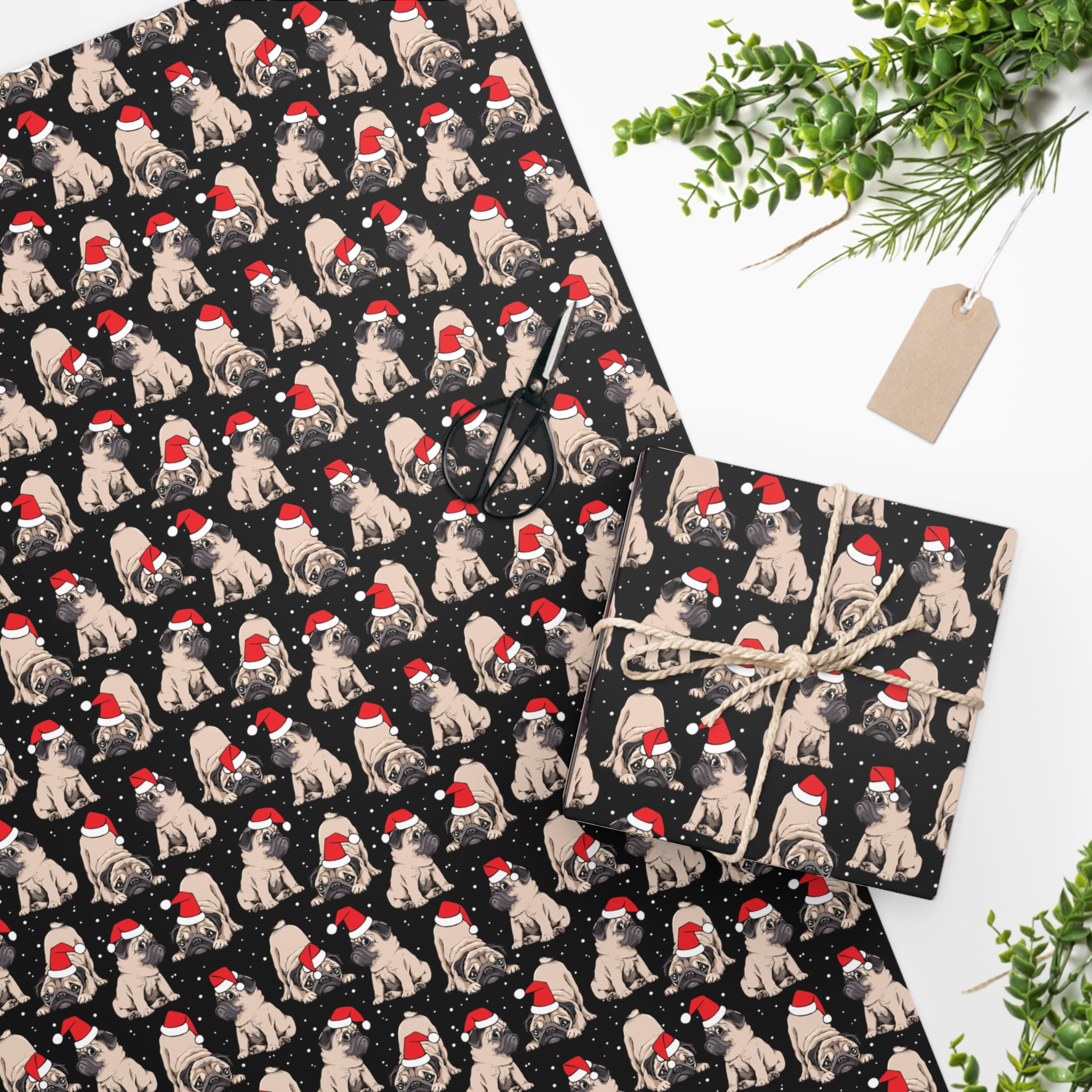 Pug Christmas Wrapping Paper 