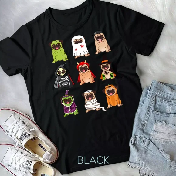 Pug Collection Happy Pug-o-ween Halloween Spooky Costume Unisex T-shirt
