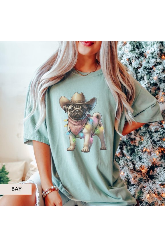 Pug Cowboy Shirt, Pug, Pug Sweatshirt, Pug , Pug Mom, Pug , Pug, Pug Owner Shirt, Dog Shirt, Dog Cowboy Sweatshirt All Size S-5XL