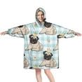 thumbnail image 1 of Pug with Crown Wearable Oversized Blanket,Wearable Blanket Hoodie for Adults,Cozy Hooded Blankets with Super Pockets,Super Warm Fuzzy Pullover for Women & Men, 1 of 6