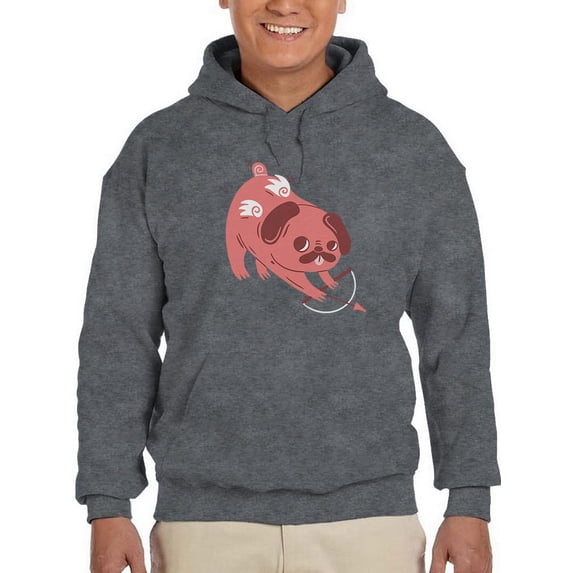 Pug Cupid Hoodie Men -Smartprints Designs, Male 3X-Large