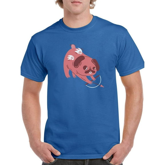 Pug Cupid T-Shirt Men -Smartprints Designs, Male x-Large