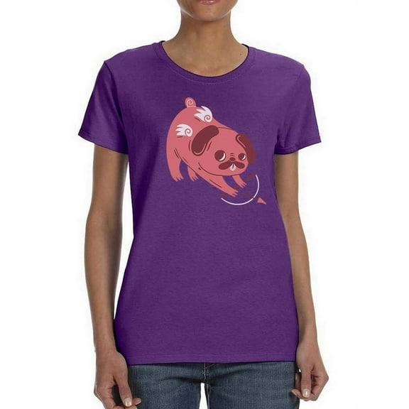 Pug Cupid T-Shirt Women -Smartprints Designs, Female Small