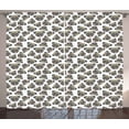 thumbnail image 1 of Ambesonne Pug Curtains 2 Panel Set, Cheerful Dogs Grunge Effect, 108" x 63", Charcoal Grey Beige, 1 of 3