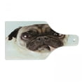 thumbnail image 1 of Pug Cutting Board, Portrait of an Upset Dog with Its Tongue out Pug with Giant Sad Eyes Pet Animal Photo Print, Tempered Glass Cutting and Serving Board, Wine Bottle Shape, Brown, by Ambesonne, 1 of 1