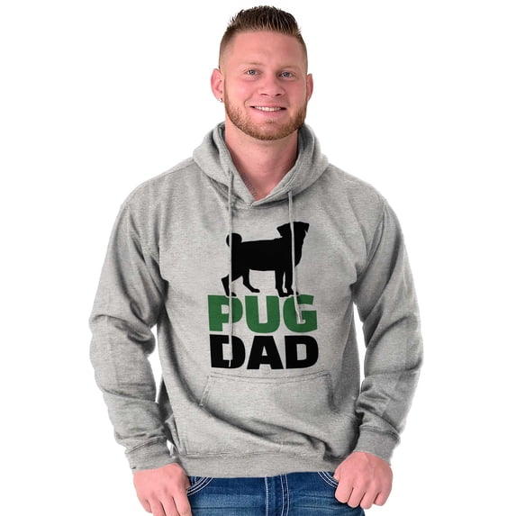 Pug Dad Cute Doggie Family Pet Owner Hoodie Hooded Sweatshirt Men Brisco Brands S