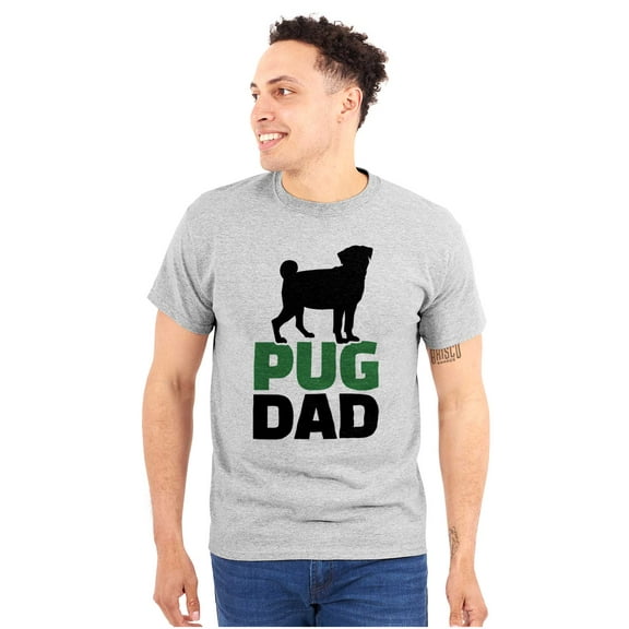 Pug Dad Cute Doggie Family Pet Owner Men's Graphic T Shirt Tees Brisco Brands S