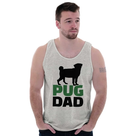 Pug Dad Cute Doggie Family Pet Owner Tank Top Sleeveless Tee Men Brisco Brands S
