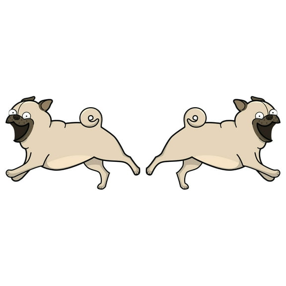 Pug Decal | Indoor/Outdoor | Dog Lover Super Cute Sticker for SUV Windows, Dorm Rooms, Bedroom, Offices | SignMission personalized gift | 2 Pack of 6"