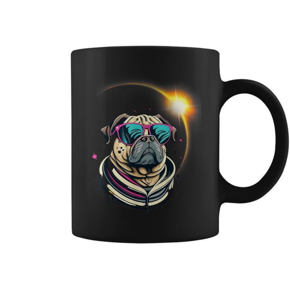 Pug Dog America 2024 Solar Eclipse Totality Accessories Coffee Mugs