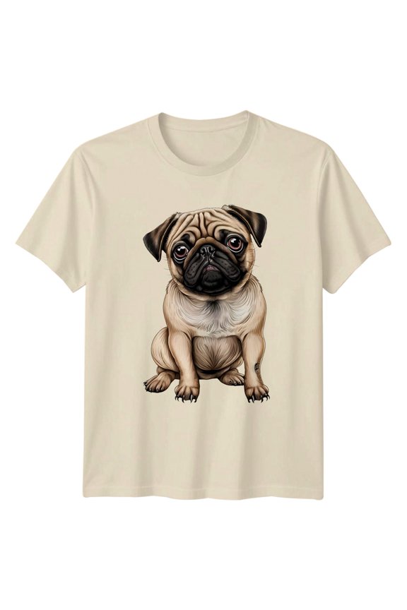 Pug Dog Animals Mens T-Shirt Womens Tee Graphic Unisex Top All Size S-5XL