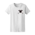 thumbnail image 1 of Pug Dog Behind White T-Shirt Women -Image by Shutterstock, Female Large, 1 of 2