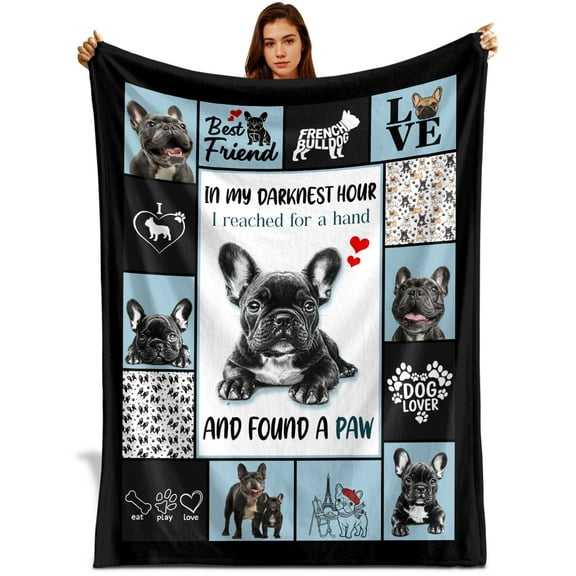 Pug Dog Blanket, Cute Gift for Pug Owners, Funny Dog Quotes Throw for Couch Bed or Sofa, Pet Love Gift for Dog Lovers, 30x40 50x60 or 60x80 Blanket