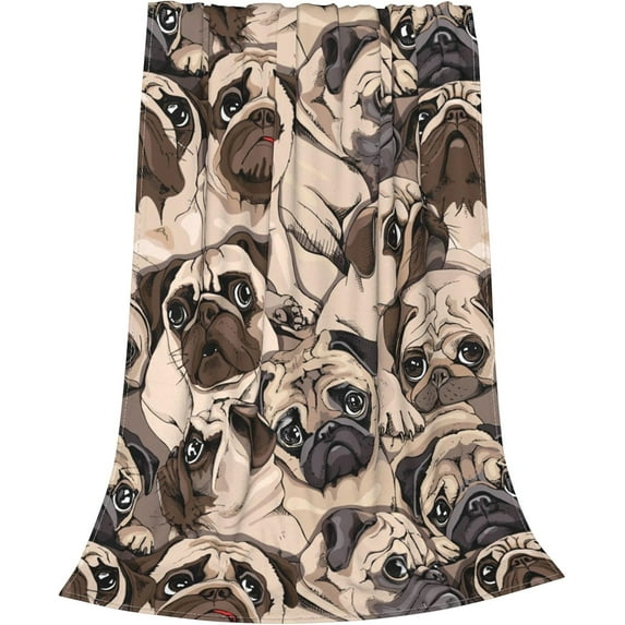 Pug Dog Blanket Throw Bed Blankets Cozy Lightweight Soft Sofa Bedding,Gifts Blanket for Women and Men 60x50 inch