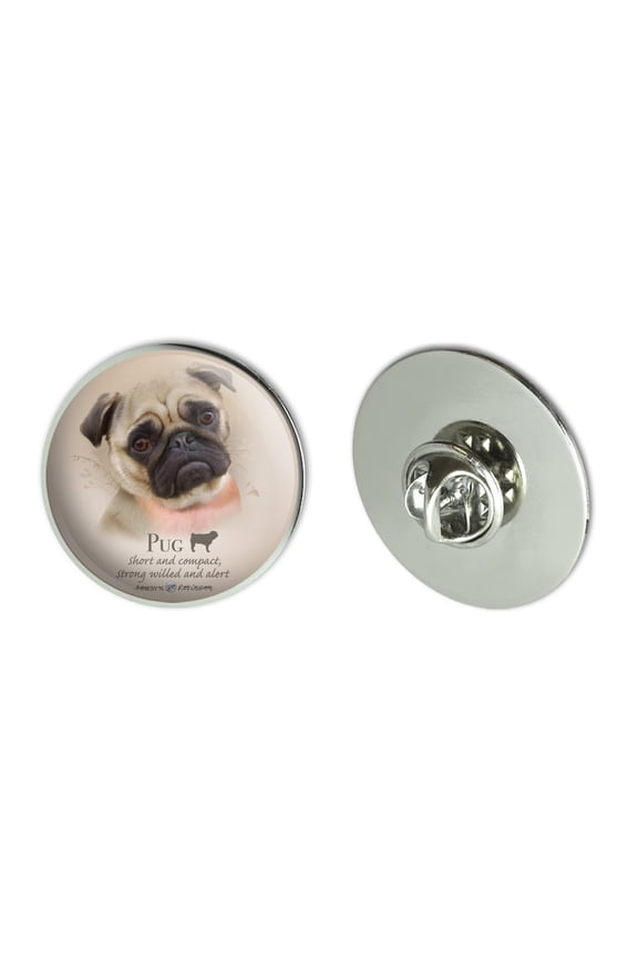 Pug Dog Breed Metal 1.1" Tie Tack Hat Lapel Pin Pinback