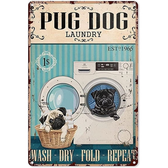 Pug Dog Laundry Jigsaw Puzzles 70 Pieces For Adults - Wooden Puzzles For Adults And Family Home Decoration Family Entertainment Leisure Fun Interactive, Relaxing Holiday Puzzles