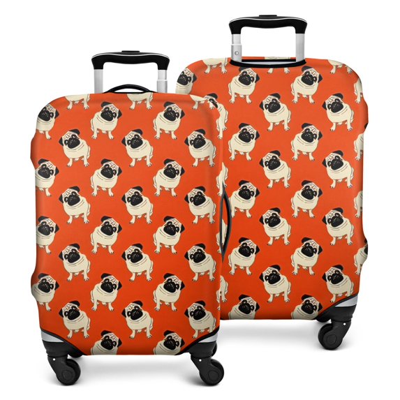 Pug Dog Luggage Cover Fashion Suitcase Cover Baggage Covers Fit 25-28 Inch Luggage (Go Travel)
