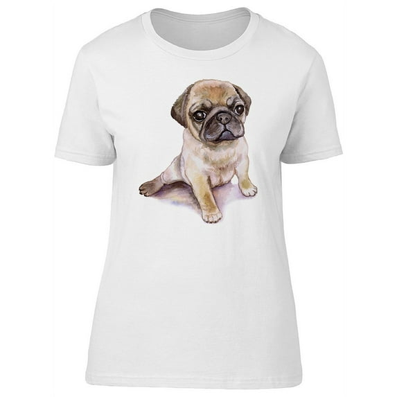 Pug Dog Puppy T-Shirt Women -Image by Shutterstock, Female Small