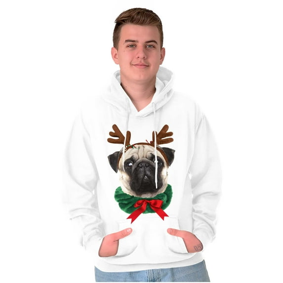 Pug Dog Reindeer Funny Shirt Cute Gift Hoodie Sweatshirt