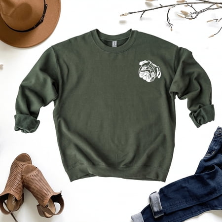Pug Dog Shoulder Design Sweatshirt