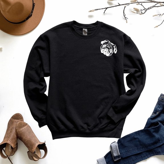 Pug Dog Shoulder Design Sweatshirt