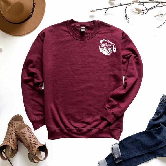 Pug Dog Shoulder Design Sweatshirt