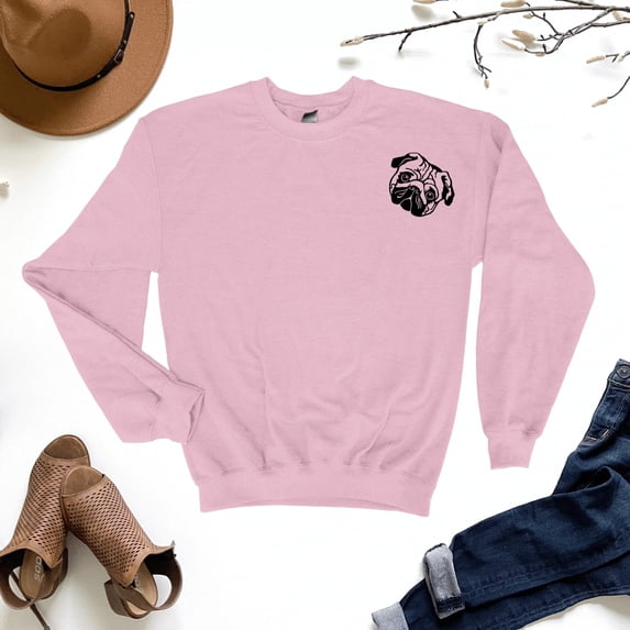 Pug Dog Shoulder Design Sweatshirt