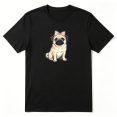 thumbnail image 1 of Pug Dog With Pink Bow Tie Cool Graphic Tee for Women, Dog Lover Birthday Gift Cotton Short Sleeves T-Shirt, 1 of 5
