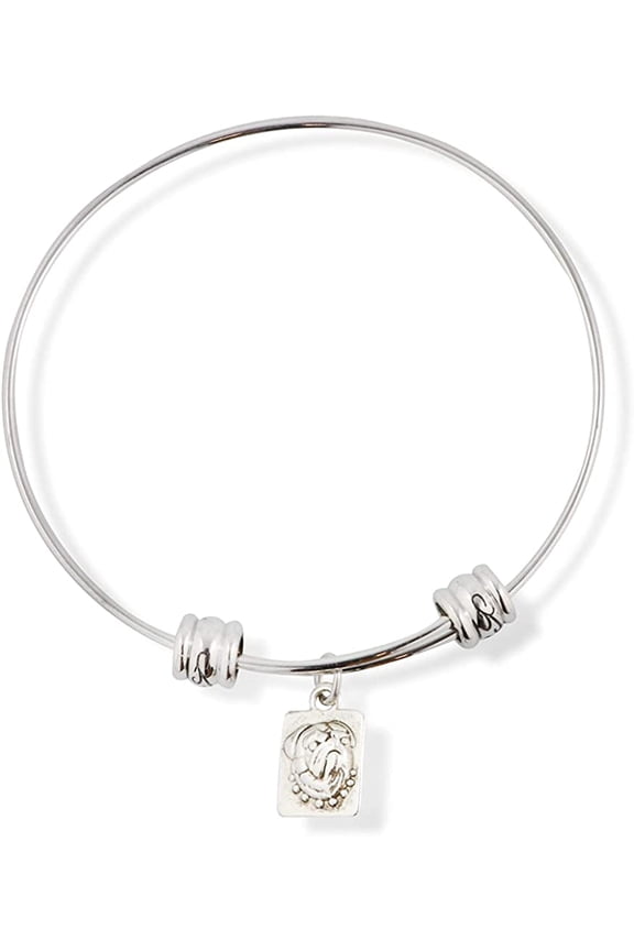 Pug Dog on a square Fancy Charm Bangle