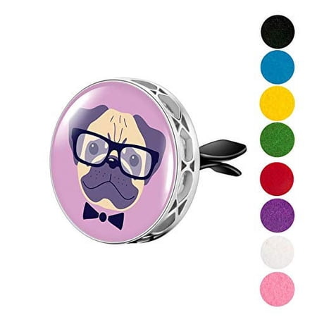 Pug Enamel Car Vent Diffuser w/pads and gift box