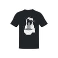 thumbnail image 1 of Pug Enjoying Noodles Design Men's T-shirt Black, 1 of 3