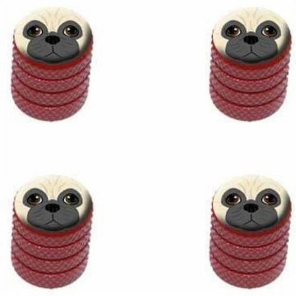 Pug Face Dog Pet Tire Rim Wheel Aluminum Valve Stem Caps, Multiple Colors