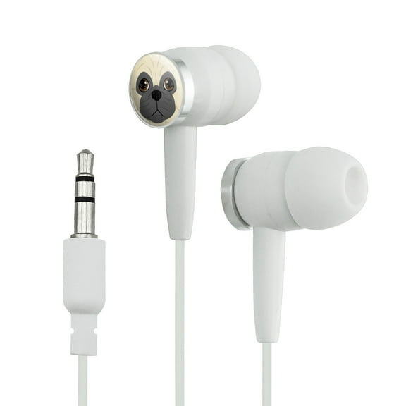 Pug Face Pet Dog Novelty In-Ear Earbud Headphones