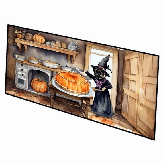 Pug Fall Kitchen Pumpkins Runner Mat 28x58 58 in x 28 in