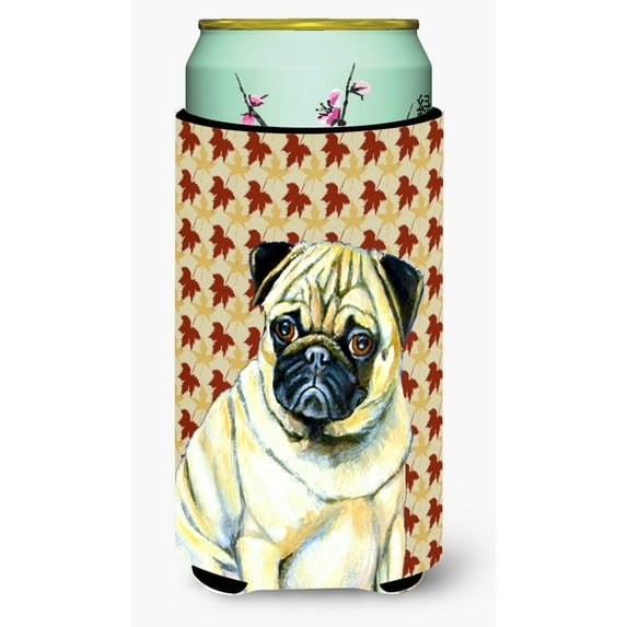 Pug Fall Leaves Portrait Tall Boy Hugger