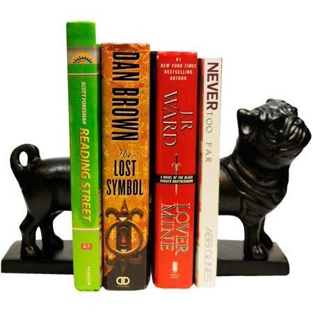 Pug Figure Book Rack Bookend Shelf Stand Holder School Office Desk Organizer