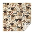 thumbnail image 1 of Pug and Footprint Square Tablecloth,Waterproof Square Table Cover,Wipeable Spillproof Washable Table Cover for Home Kitchen Party Decor 42"X42"(107x107cm), 1 of 6