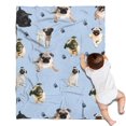 thumbnail image 1 of Pug and Footprints Blanket,Comfortable Soft Flannel Throw Blanket,All Season,Warm Lightweight Blankets for Sofa Bed Couch Living Room Chair,30"x40"(80x100cm), 1 of 4